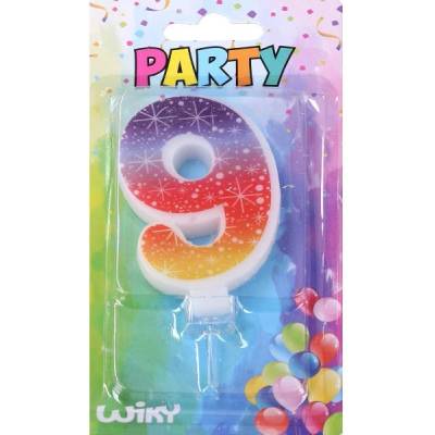 Wiky Парти свещ номер 9 Звезди (017514)