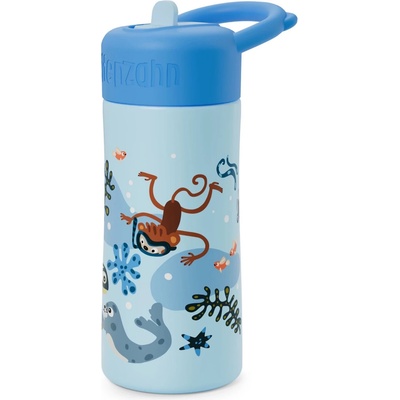 Affenzahn Детска бутилка за вода Affenzahn Kid's Edelstahl Trinkflasche Water bottle - Unendliche Unterwasserwelt - размер 0, 43 l (533-2362-0311)