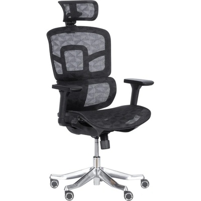 Bittel Офис стол Carmen 7583, до 130кг, мрежа, алуминиева база, мултиблок механизъм, коригиране на височината, регулируем люлеещ механизъм, газов амортисьор, ергономичен, черен (bt-3520407)