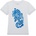 GUESS Тениска в бяло за мини момче с интересен син надпис Guess и рибки
