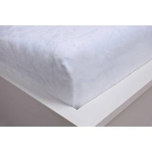 Jerry Fabrics Бял разтеглив чаршаф от микроплюш 180x200 cm - Jerry Fabrics (8592753035016)