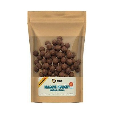 DINGO mäsové guľôčky kačica a losos 16mm/ 150 g