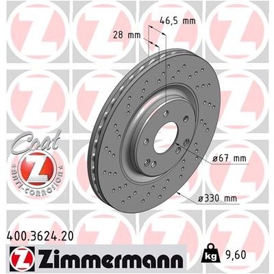 Brzdový kotúč ZIMMERMANN 400.3624.20 (400362420)
