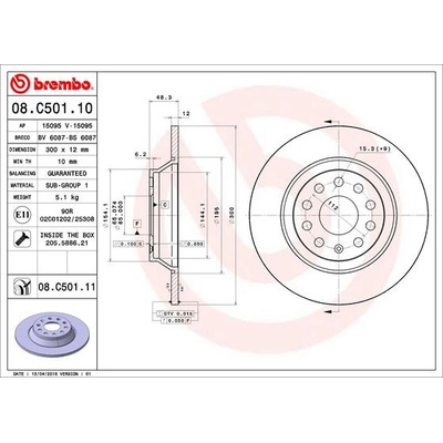 BREMBO Brzdový kotúč 08C50111