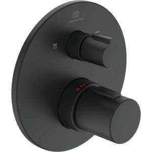 Ideal Standard CeraTherm - Термостатичен смесител T100 за 2 уреда, за вграждане, черен A5815XG (A5815XG)