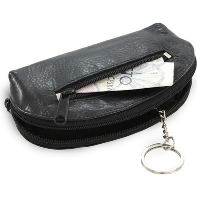 Černá kožená dvouzipová 619 0367 60