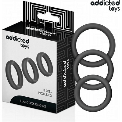 Addicted Toys Set Of Flat Silicone Rings, silikonové erekční kroužky