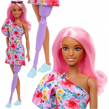 Barbie Modelka 189 Květinové šaty na jedno rameno