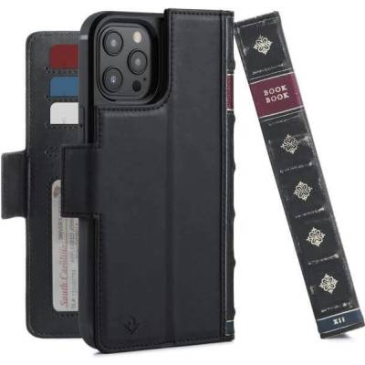 Twelve South BookBook - луксозен кожен калъф (с кейс) тип портфейл за iPhone iPhone 12 Pro Max (черен)