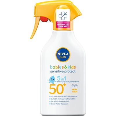 Nivea Sun Слънцезащитен спрей за деца Sensitive Protect, SPF50+, 270 ml