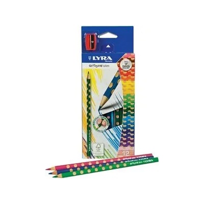 Цветни моливи Lyra Groove, 12 цвята с острилка