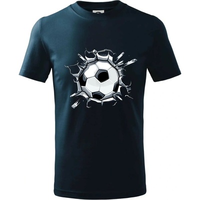 Futbalová lopta v triku tričko detské tmavomodrá