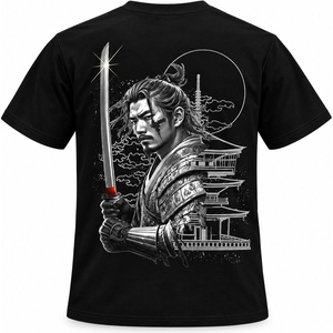 Kai BGL T001 Men XL Тениска черна МЪЖКА с щампа самурай размер XL