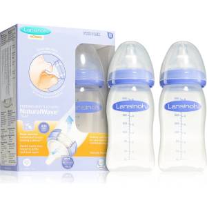 Lansinoh NaturalWave бебешко шише Medium 2x240ml