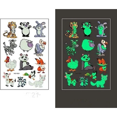 Glow Tattoo tetovací obtisky svítící ve tmě zvířata