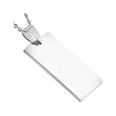 Šperky4U Ocelový přívěšek destička 20 x 37 mm DR1061