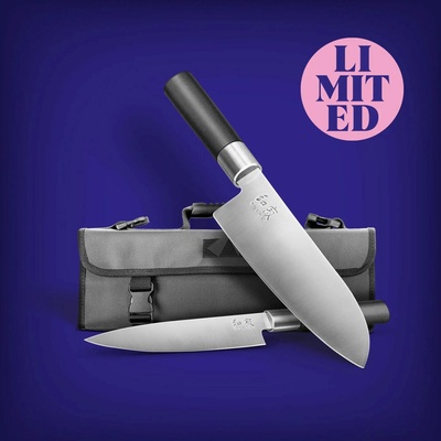 Kai - Wasabi Black Sada 2 nožov: nôž Santoku + univerzálny nôž + puzdro na nože KAI LIMITOVANÁ SÚPRAVA 2025