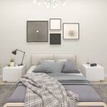 vidaXL Нощно шкафче, бяло, 100x35x40 см, инженерно дърво (3082765)