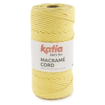MACRAME CORD 4mm Katia Farby MACRAME CORD: 112 vanilková žltá - VÝPREDAJ