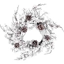 MagicHome Veniec Vianoce so zasneženými guličkami a šiškami 50 x 50 x 14 cm