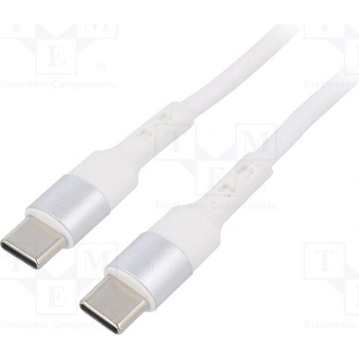 Akyga AK-USB-40 USB 2.0, USB C vidlice, z obou stran, niklovaný, 1m, bílý