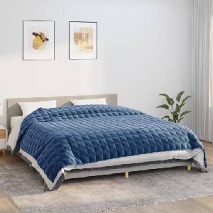 vidaXL Утежнено одеяло синьо 220x260 см 15 кг плат (350803)