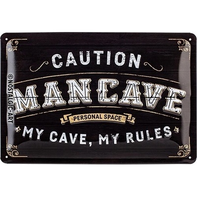 Plechová ceduľa Man Cave, 20 x 30 cm