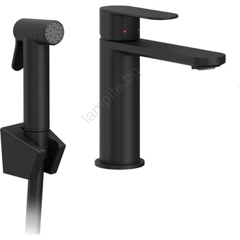 RAVAK X070462 - Смесител за мивка с бидетен душ CHROME черен (RK0216)