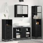 vidaXL Комплект мебели за баня 4 бр. Черния дъб 80 x 33 x 60 см (3402338)