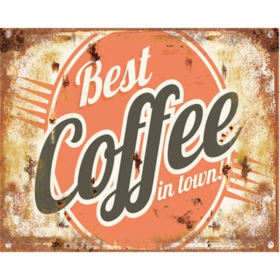 Kovová cedule Best Coffee - 33*1*25 cm - Clayre & Eef