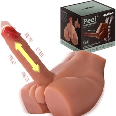Мъжки торс с тласкащ и вибриращ пенис, 17, 5см. - Peel Thrusting Dildo (MSTRS00126)