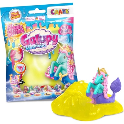 CRAZE Магически слайм Craze Galupy - Mermaind, с фигурка изненада еднорог, 75 ml, асортимент (C46616)