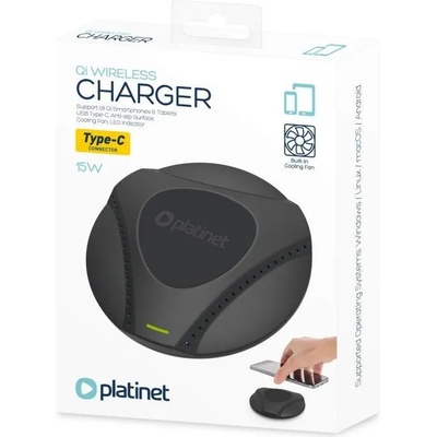 Platinet Wireless Charging Stand 15W - поставка (пад) за безжично зареждане на Qi съвместими устройства (черен)