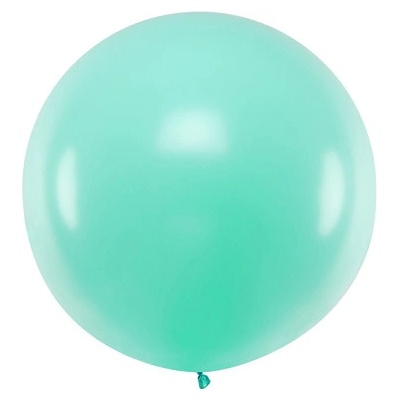 PartyDeco Kulatý latexový Jumbo balón 1m mentolový