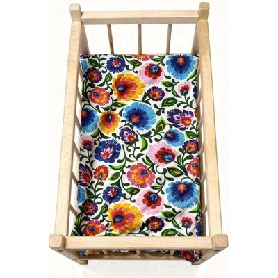 SDS matrac do postieľky pre bábiky Kvety biela 50x28