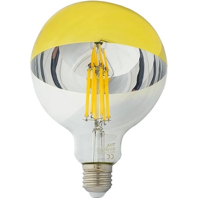 Baterie Centrum LED Žiarovka so zrkadlovým vrchlíkom DECOR MIRROR G125 E27/12W/230V 4200K zlatá BC0379