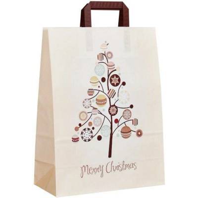 Vánoční taška s motivem Merry Christmas 320x140x420 mm s plochým uchem