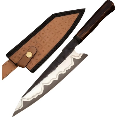 HARAHU Damaškový kuchynský nôž AM-38755 - Chef/Hnedá 22,5 cm