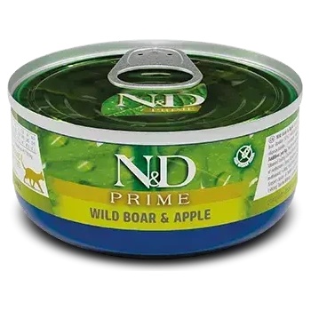 N&D N&D Prime Cat Wild Boar & Apple Adult пълноценна мокра храна без зърнени култури за котки в зряла възраст, с глиганско и ябълка 70gr