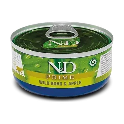 N&D N&D Prime Cat Wild Boar & Apple Adult пълноценна мокра храна без зърнени култури за котки в зряла възраст, с глиганско и ябълка 70gr