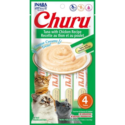 INABA Cat Churu Pyré tuniak s kuracím 4 x 14 g