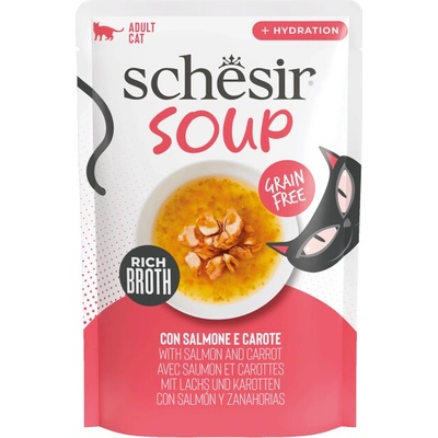 Schesir Soup cat Losos s mrkvou 40 g