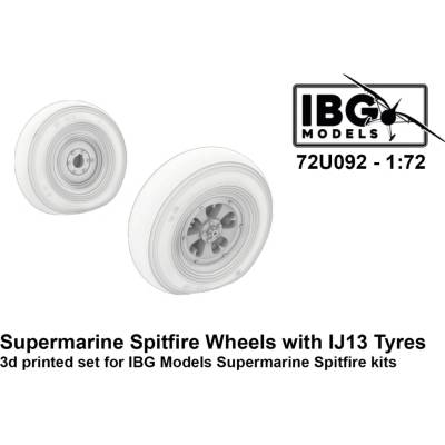 IBG Supermarine Spitfire Wheels with IJ13 Tyres 3d Printed Set 1:72