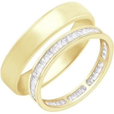 Eppi Eternity prsten s baguette diamanty a pánský komfortní prsten Pascal RW43667