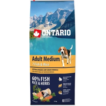 Ontario Adult Medium 7 Fish & Rice 20 kg