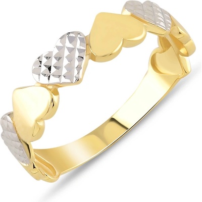 Lillian Vassago Prsten se srdíčky z kombinovaného zlata LLV06 GR190YW