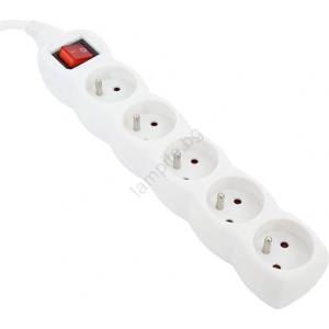 Platinet Разклонител с превключвател 5Z Type E 3 м бял (PL0562)