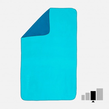 Nabaiji ručník z mikrovlákna velikost L 80 x 130 cm modro zelená