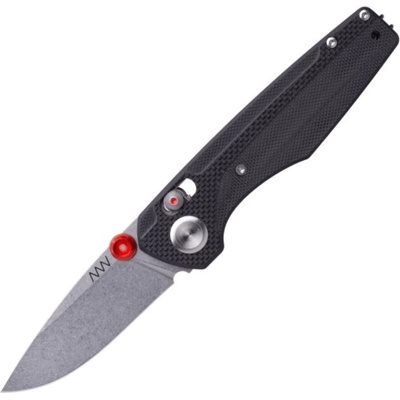 ANV Knives A090 14C28N Stonewashed w/Thumb Stud and Black G10 handle