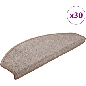 vidaXL Изтривалки за стълби, 30 бр. , 65x24x4 см, светлокафяви, полукръгли, големи (B.V.)